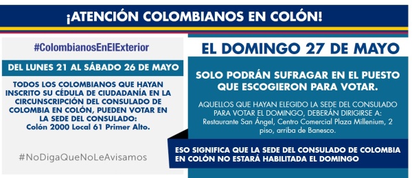 ¡Atención colombianos en Colón, Panamá!