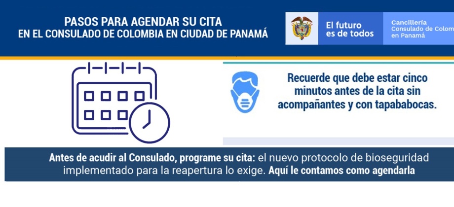 Pasos para agendar su cita en el Consulado de Colombia en Ciudad de Panamá